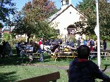 Benny Library used book sale on lawn, fall of 2009