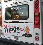 Fringe ad on bus