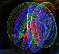 hoop dancing at night