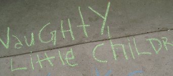 
chalking for a show at the Fringe