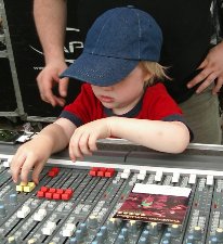 Poe mans the 
soundboard