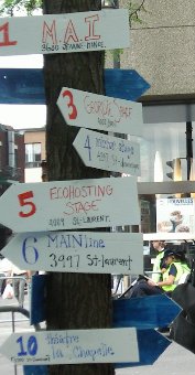 signposts to the
Fringe venues