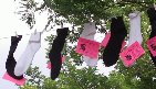 socks drying
at the Beer Tent