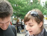 Tristan and
Lydia look over their review