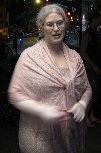 costumed woman at beer tent